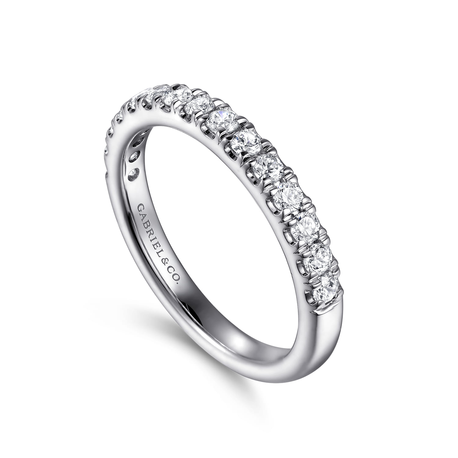 14K White Gold Diamond Matching Wedding Band - 0.27 ct - Shot 3