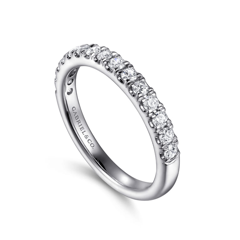 14K White Gold Diamond Matching Wedding Band - 0.27 ct - Shot 3
