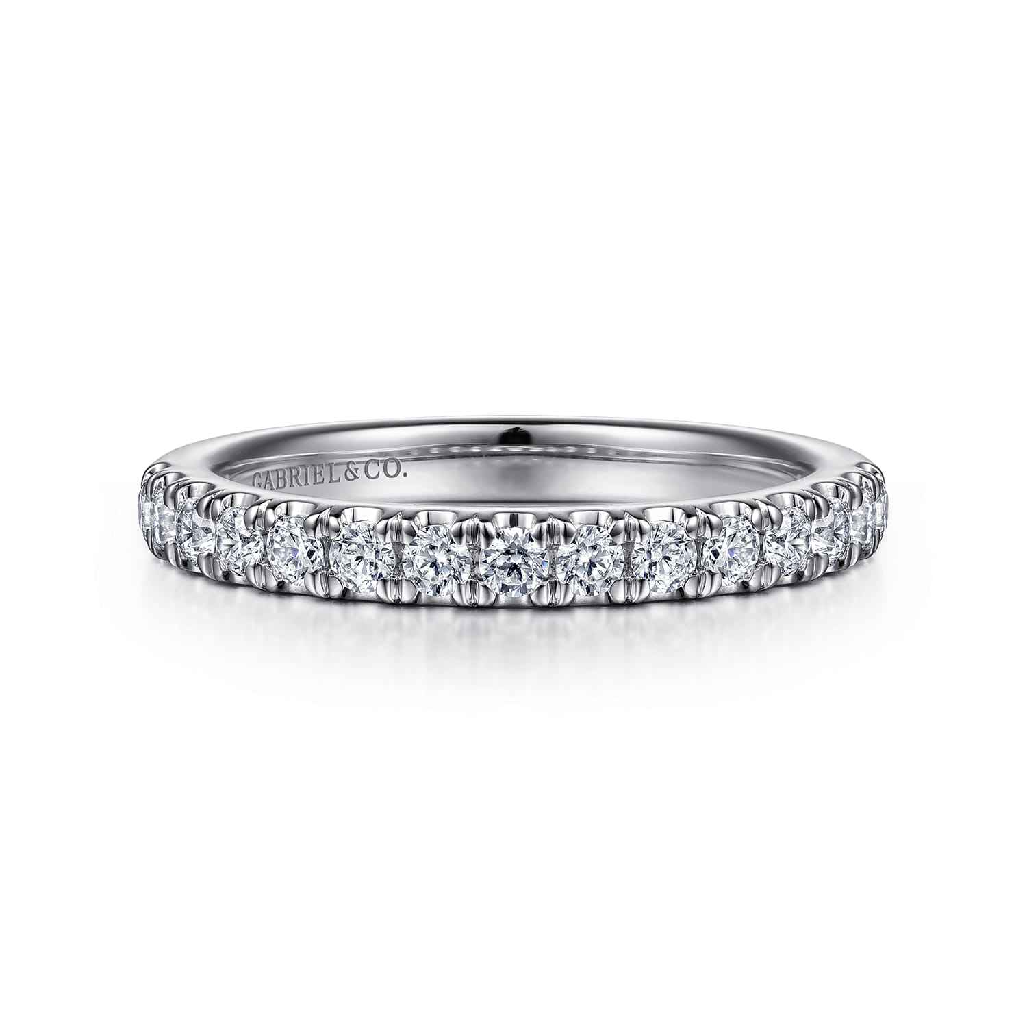 14K White Gold Diamond Matching Wedding Band - 0.29 ct - Shot 1