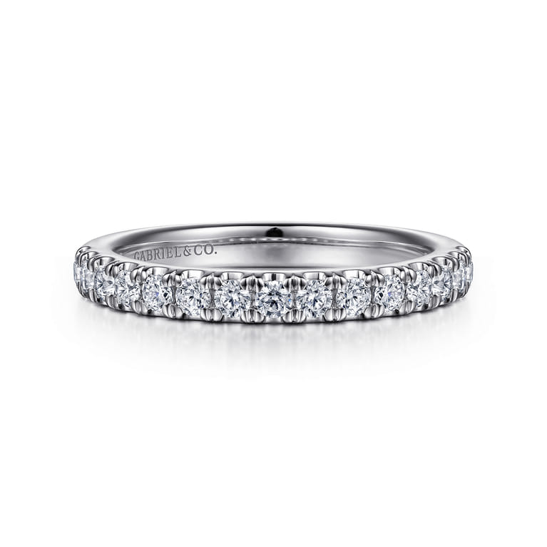 14K White Gold Diamond Matching Wedding Band - 0.29 ct - Shot 1
