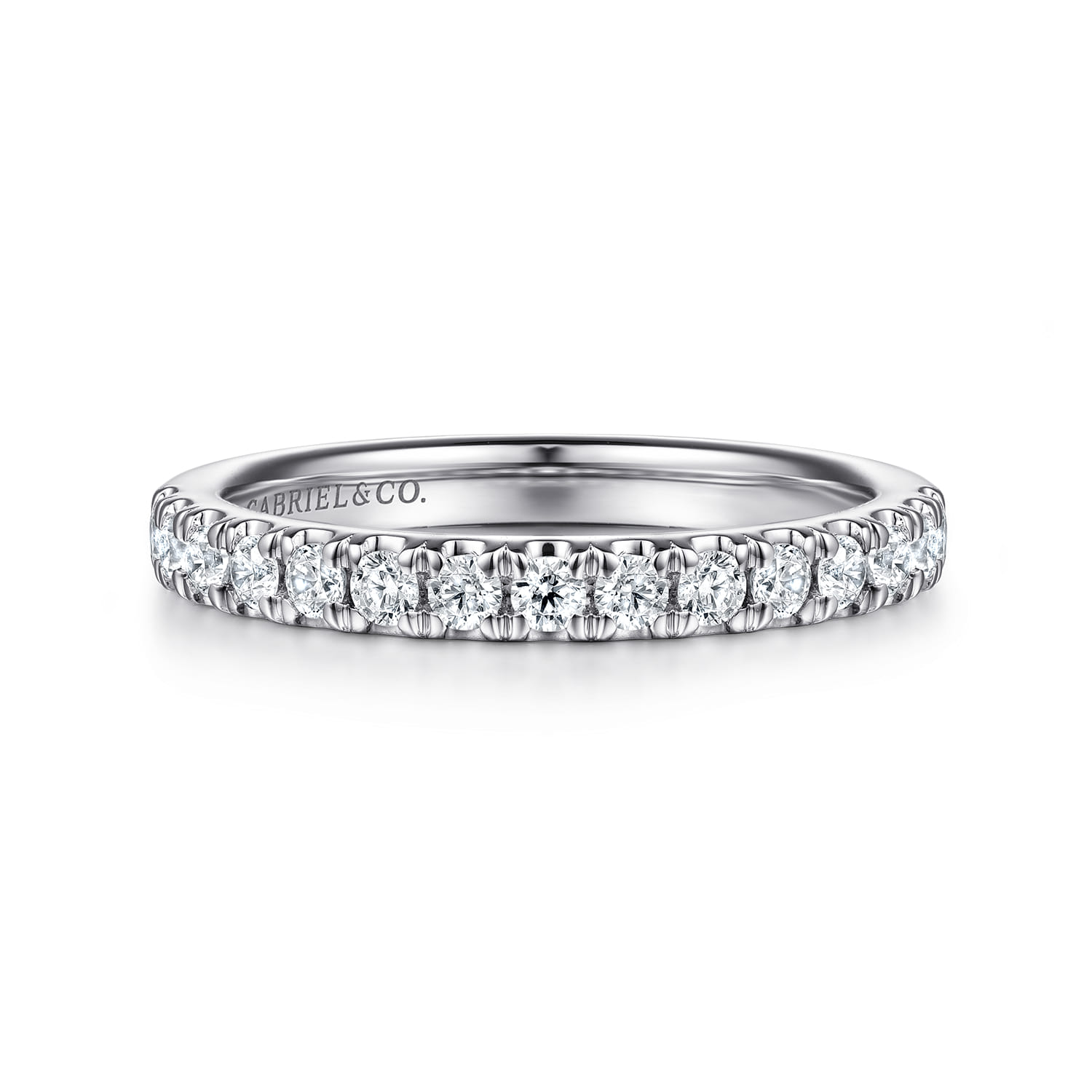 14K White Gold Diamond Matching Wedding Band - 0.29 ct - Shot 1