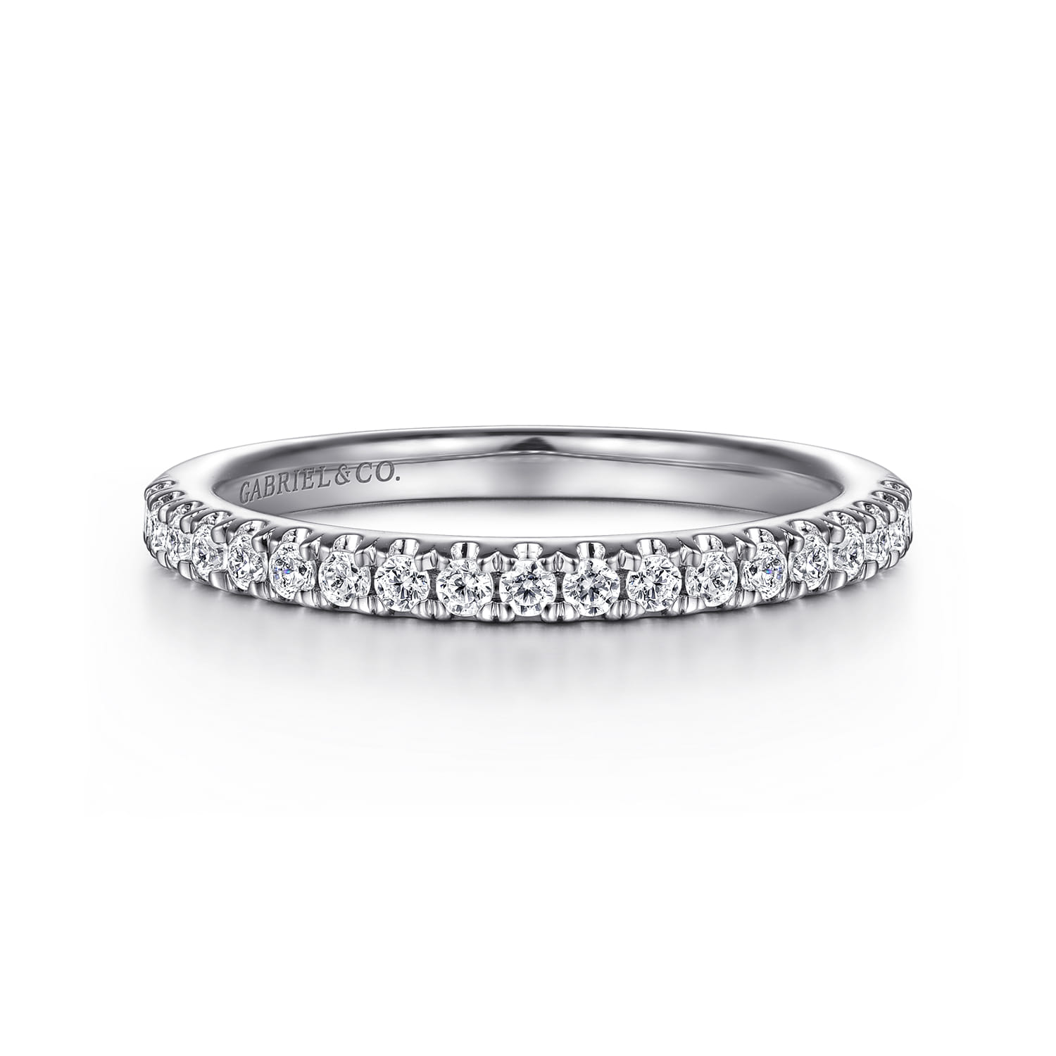 14K White Gold Diamond Matching Wedding Band - 0.27 ct - Shot 1