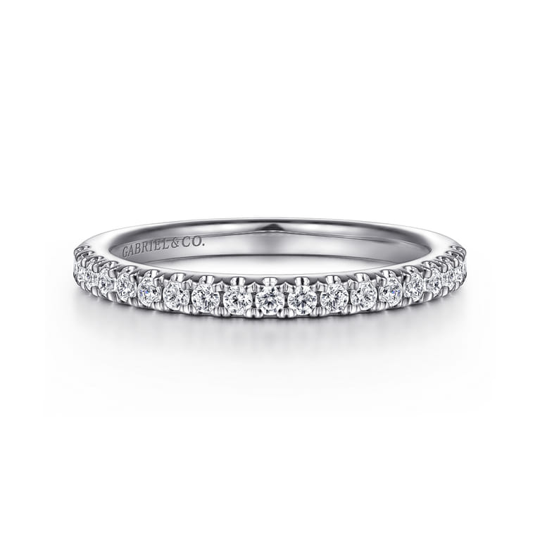 14K White Gold Diamond Matching Wedding Band - 0.27 ct - Shot 1
