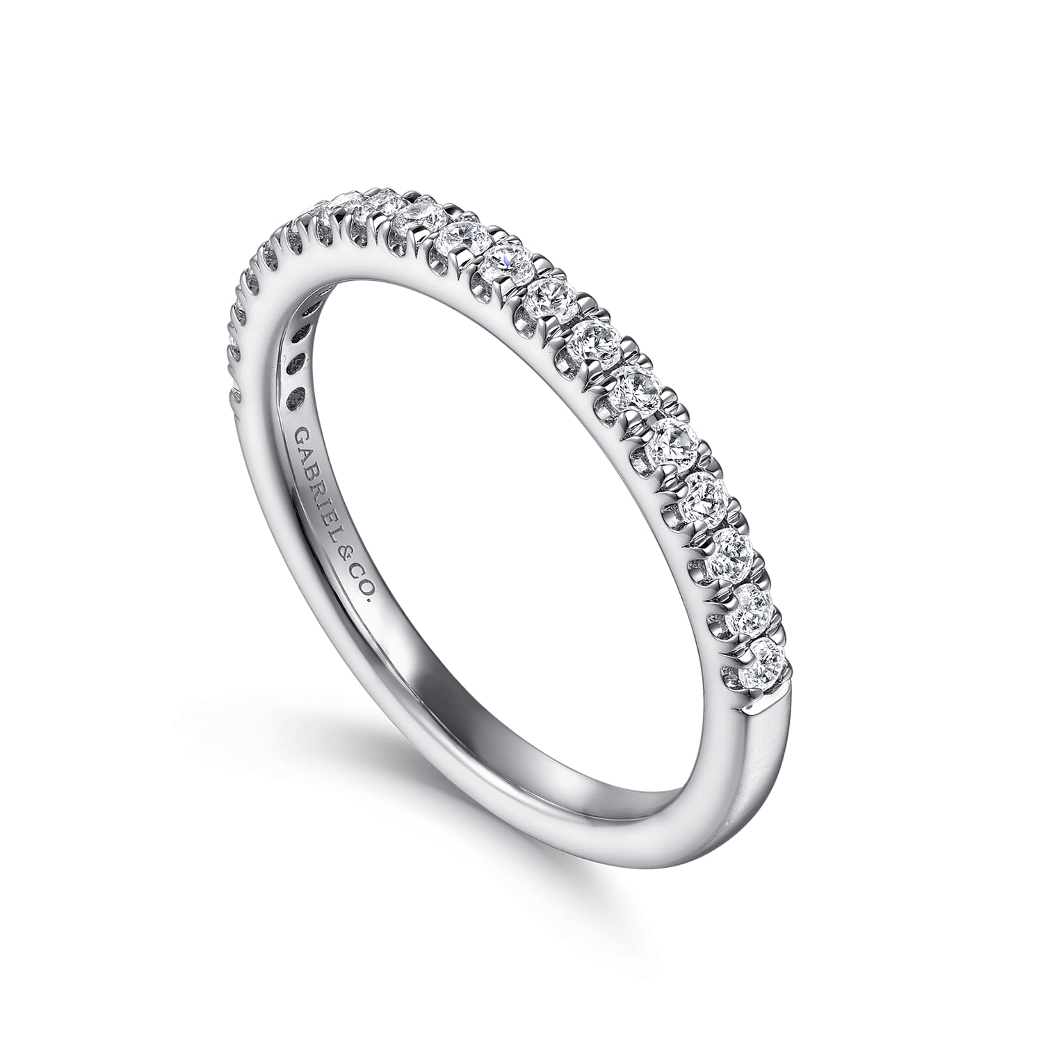14K White Gold Diamond Matching Wedding Band - 0.27 ct - Shot 3
