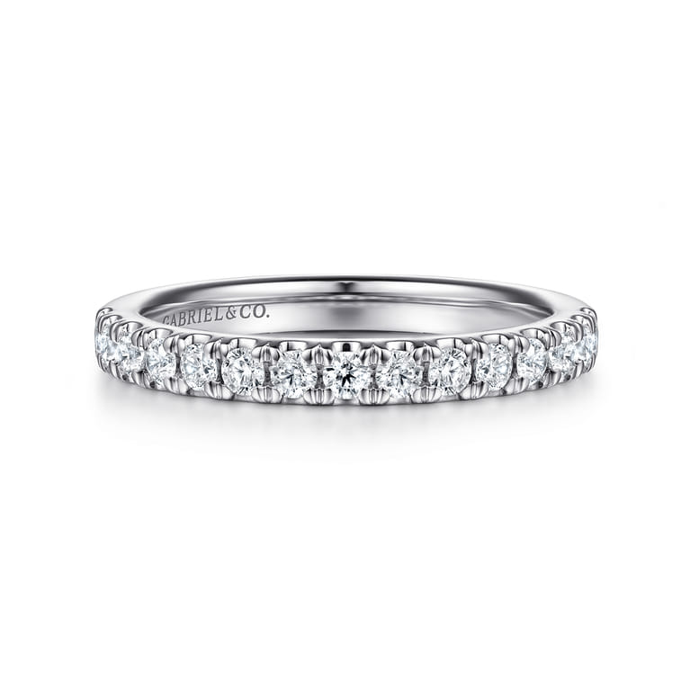 14K White Gold Diamond Matching Wedding Band - 0.29 ct - Shot 1