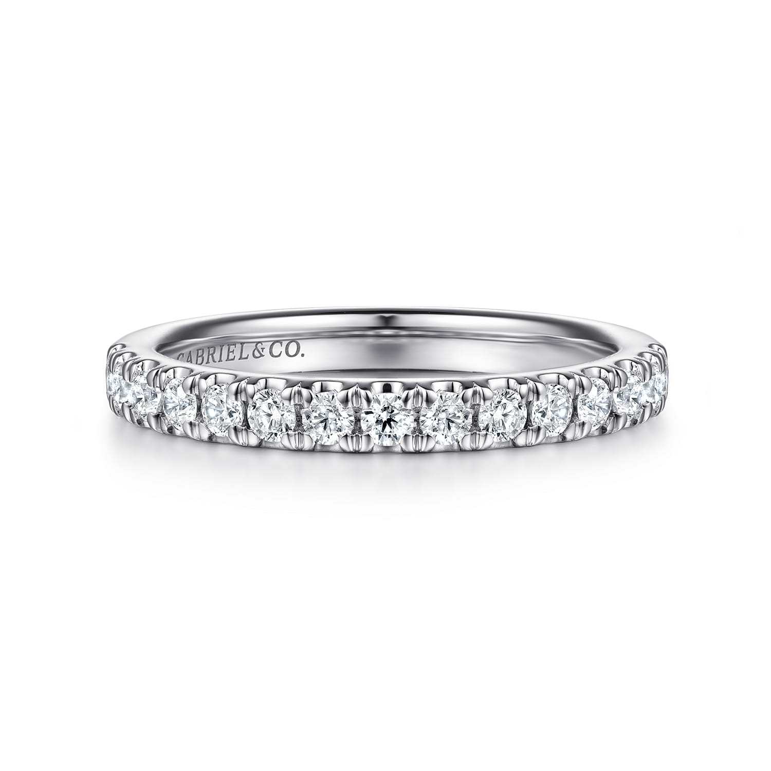 14K White Gold Diamond Matching Wedding Band - 0.29 ct - Shot 1