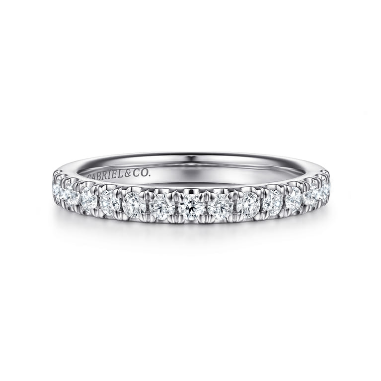 14K White Gold Diamond Matching Wedding Band - 0.29 ct - Shot 1