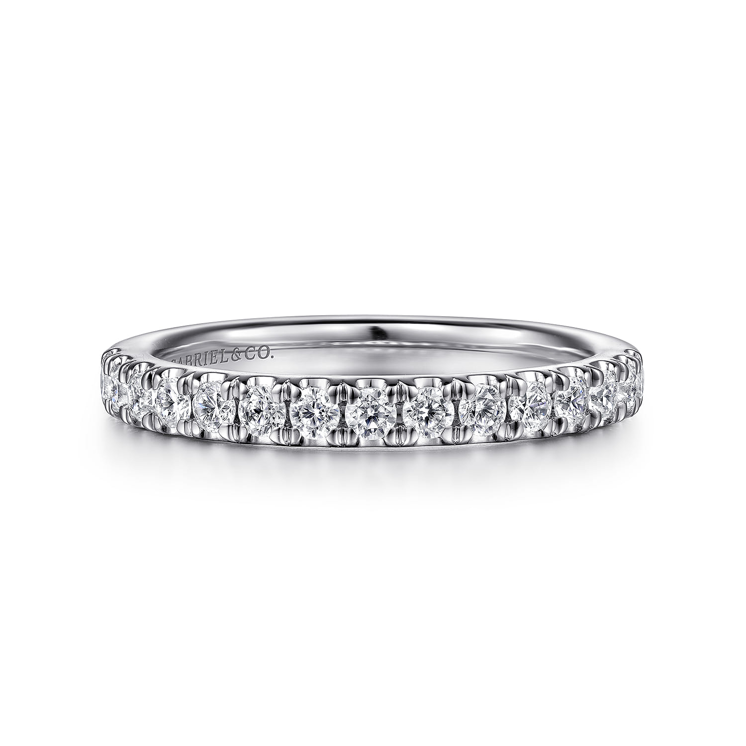14K White Gold Diamond Matching Wedding Band - 0.45 ct - Shot 1