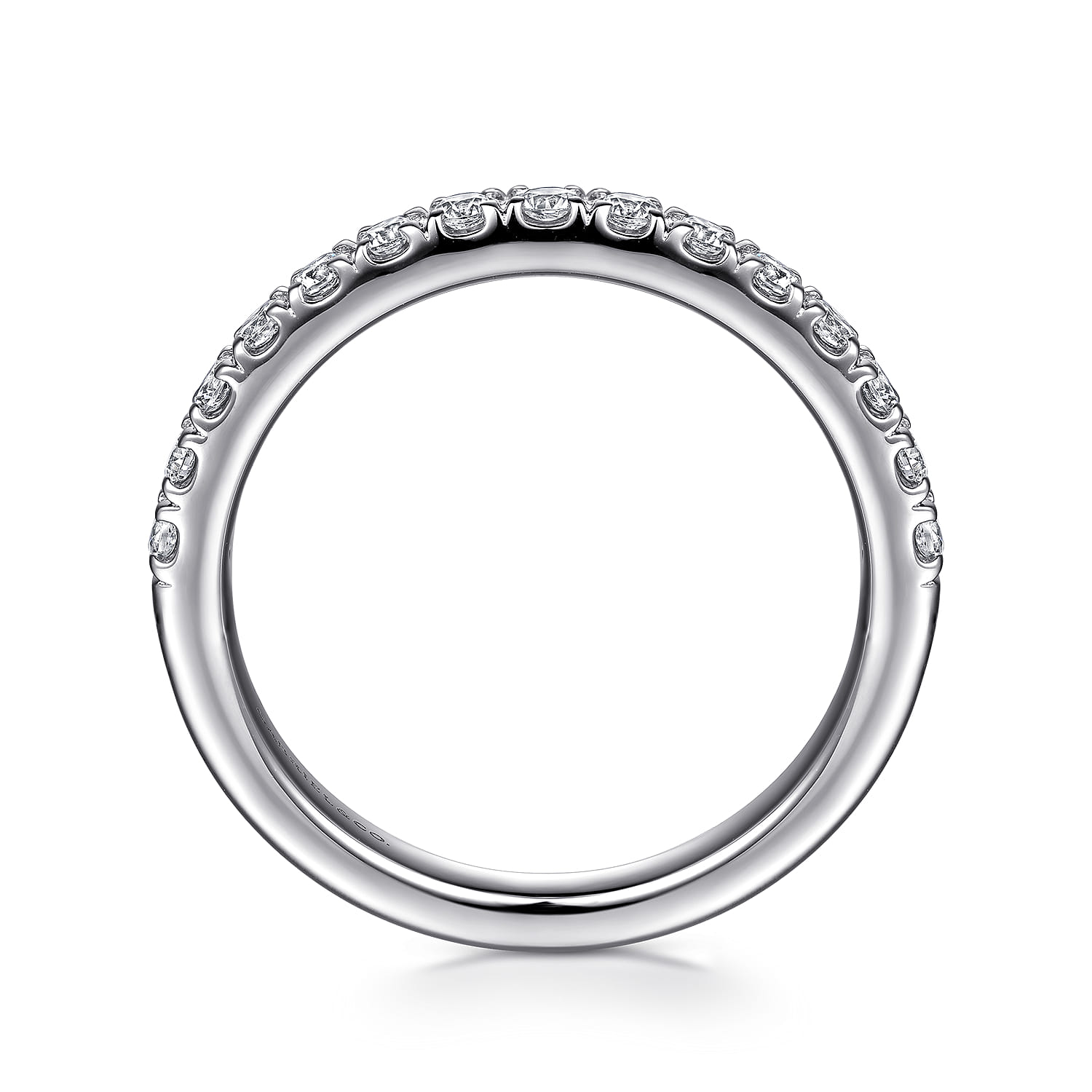 14K White Gold Diamond Matching Wedding Band - 0.45 ct - Shot 2