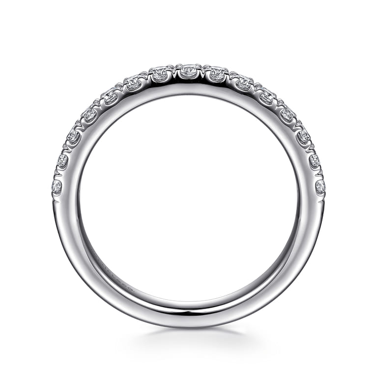 14K White Gold Diamond Matching Wedding Band - 0.45 ct - Shot 2