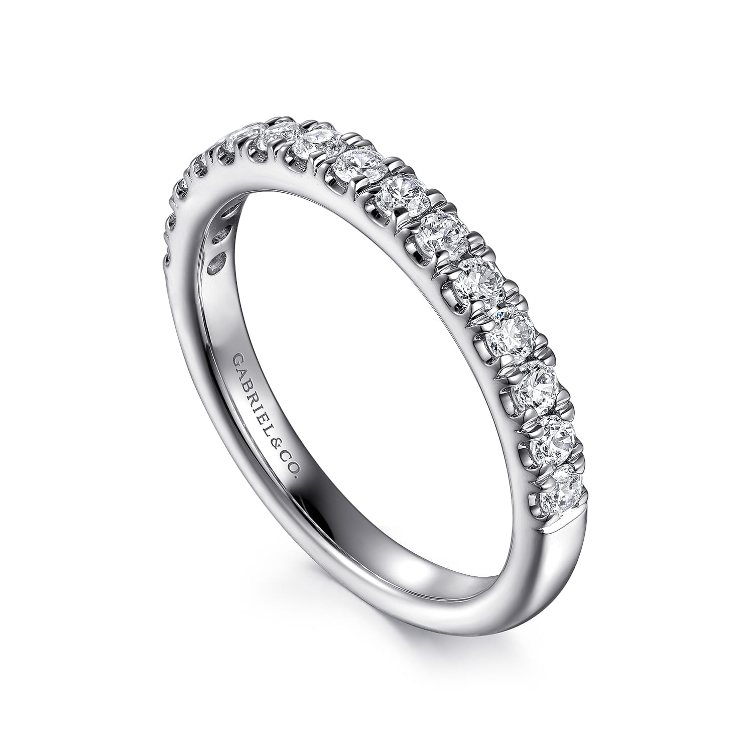 14K White Gold Diamond Matching Wedding Band - 0.45 ct - Shot 3