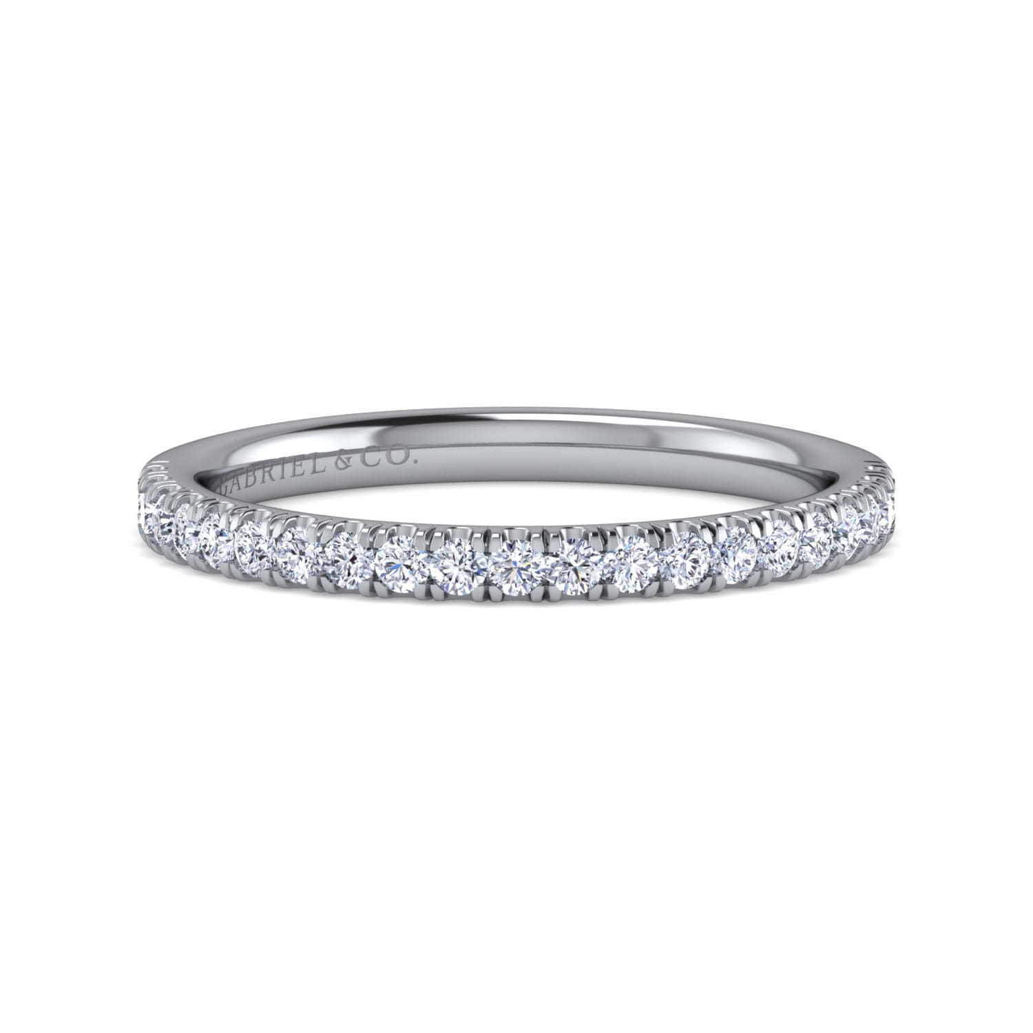14K White Gold Diamond Matching Wedding Band - 0.25 ct - Shot 1