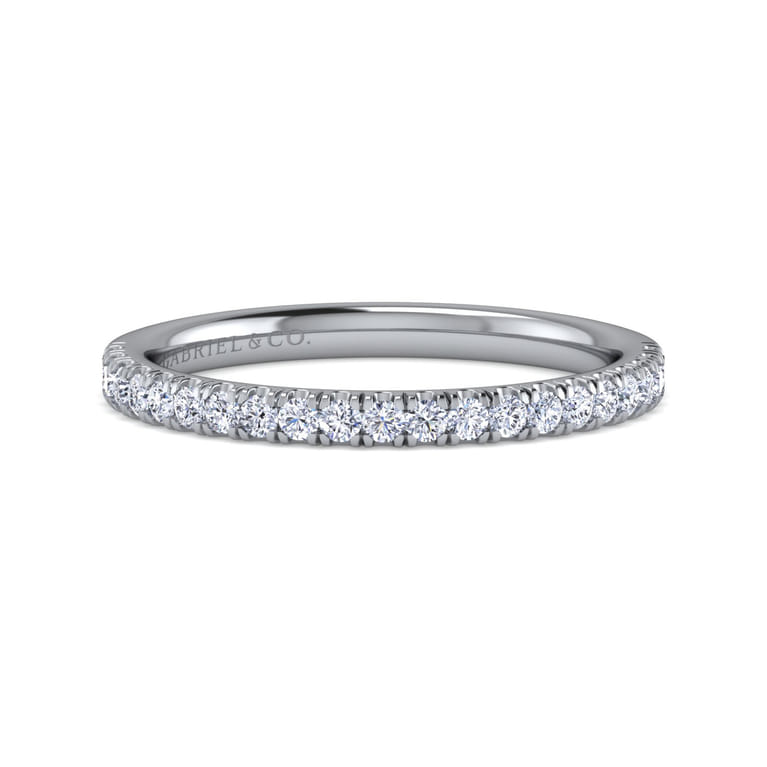 14K White Gold Diamond Matching Wedding Band - 0.25 ct - Shot 1