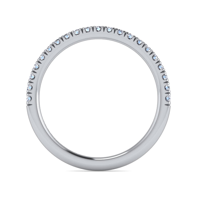 14K White Gold Diamond Matching Wedding Band - 0.25 ct - Shot 2