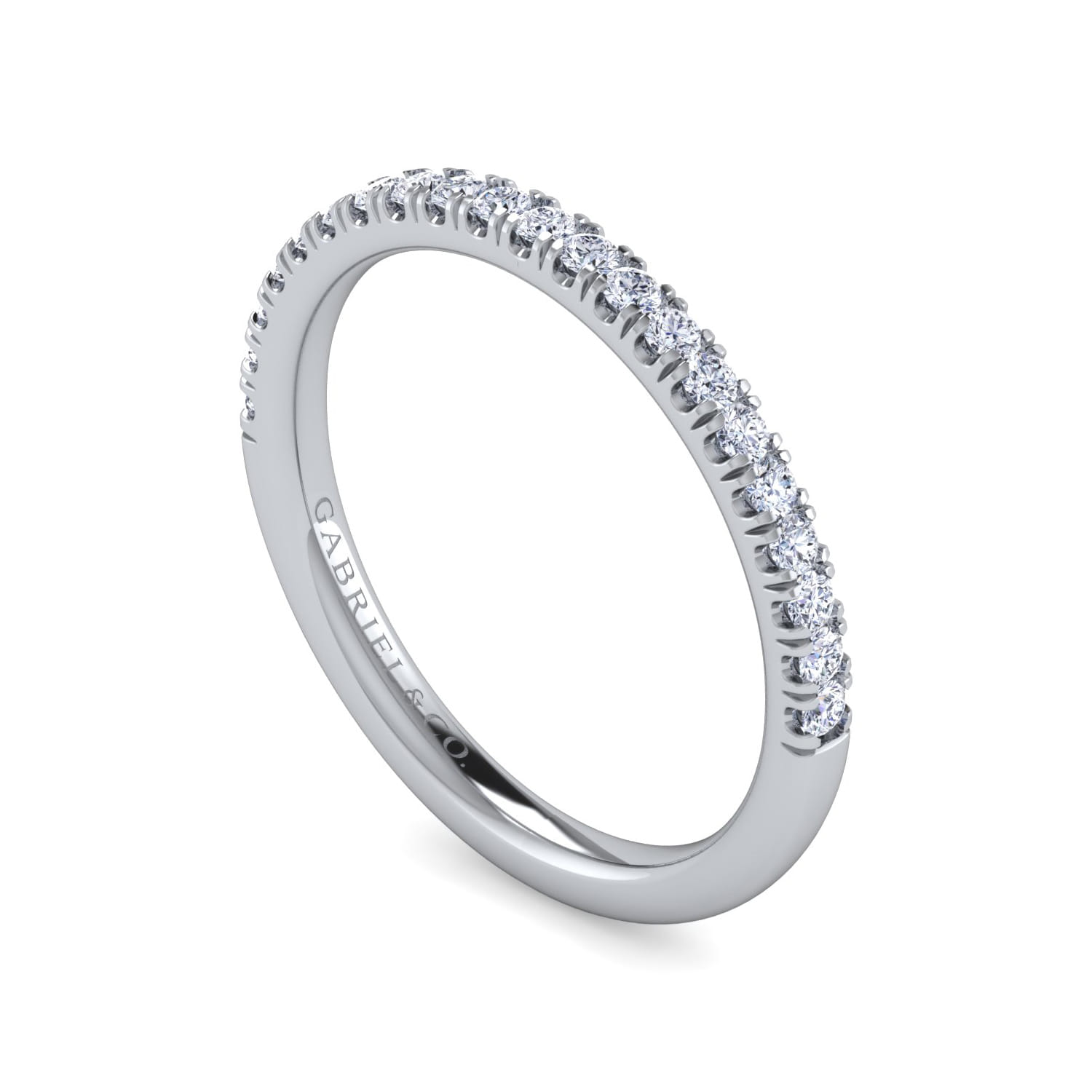 14K White Gold Diamond Matching Wedding Band - 0.25 ct - Shot 3