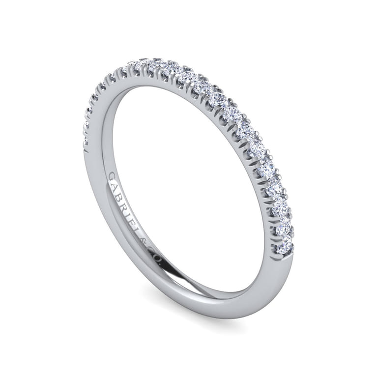 14K White Gold Diamond Matching Wedding Band - 0.25 ct - Shot 3