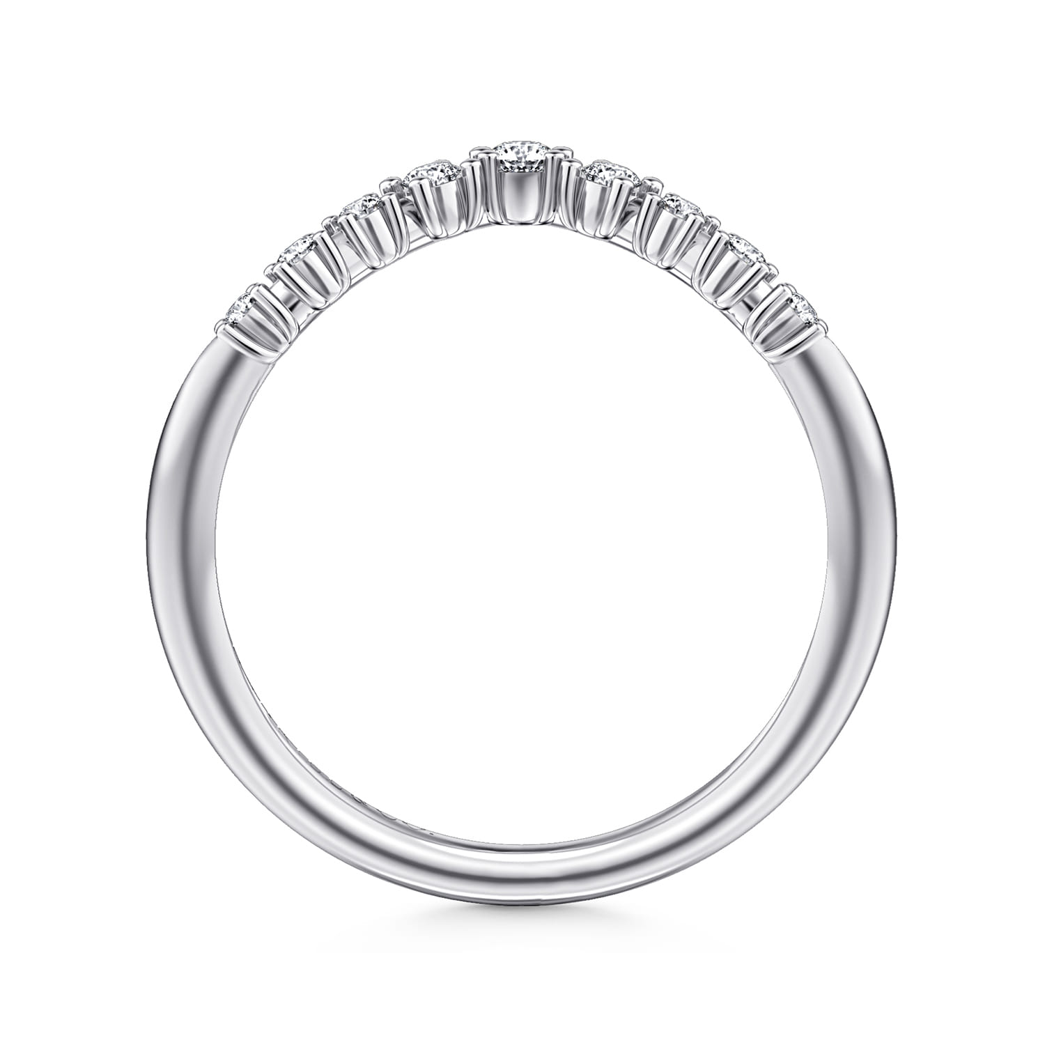 14K White Gold Diamond Matching Wedding Band - 0.15 ct - Shot 2