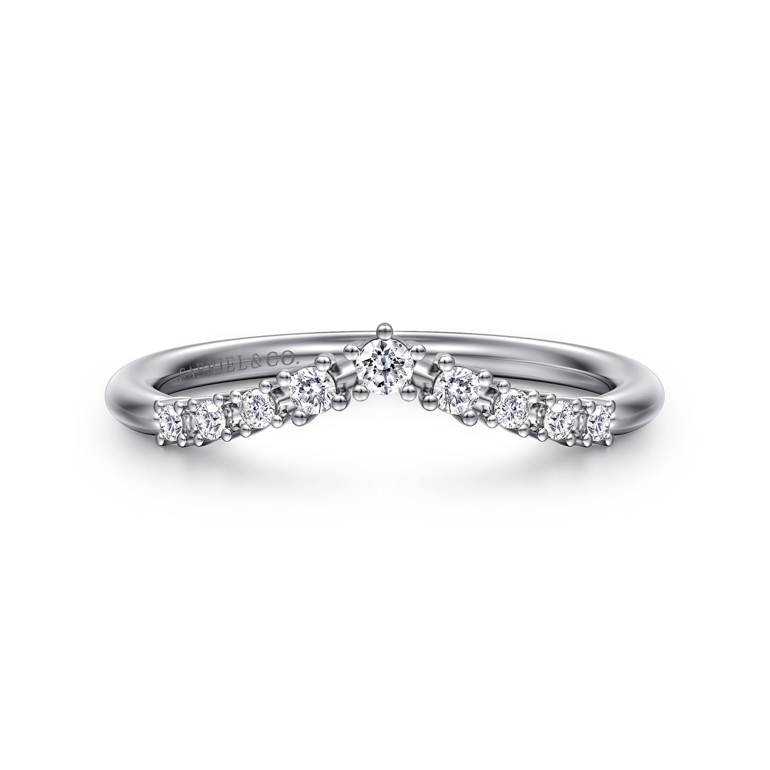 14K White Gold Diamond Matching Wedding Band - 0.15 ct - Shot 1