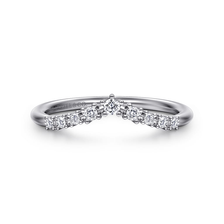 14K White Gold Diamond Matching Wedding Band - 0.15 ct - Shot 1