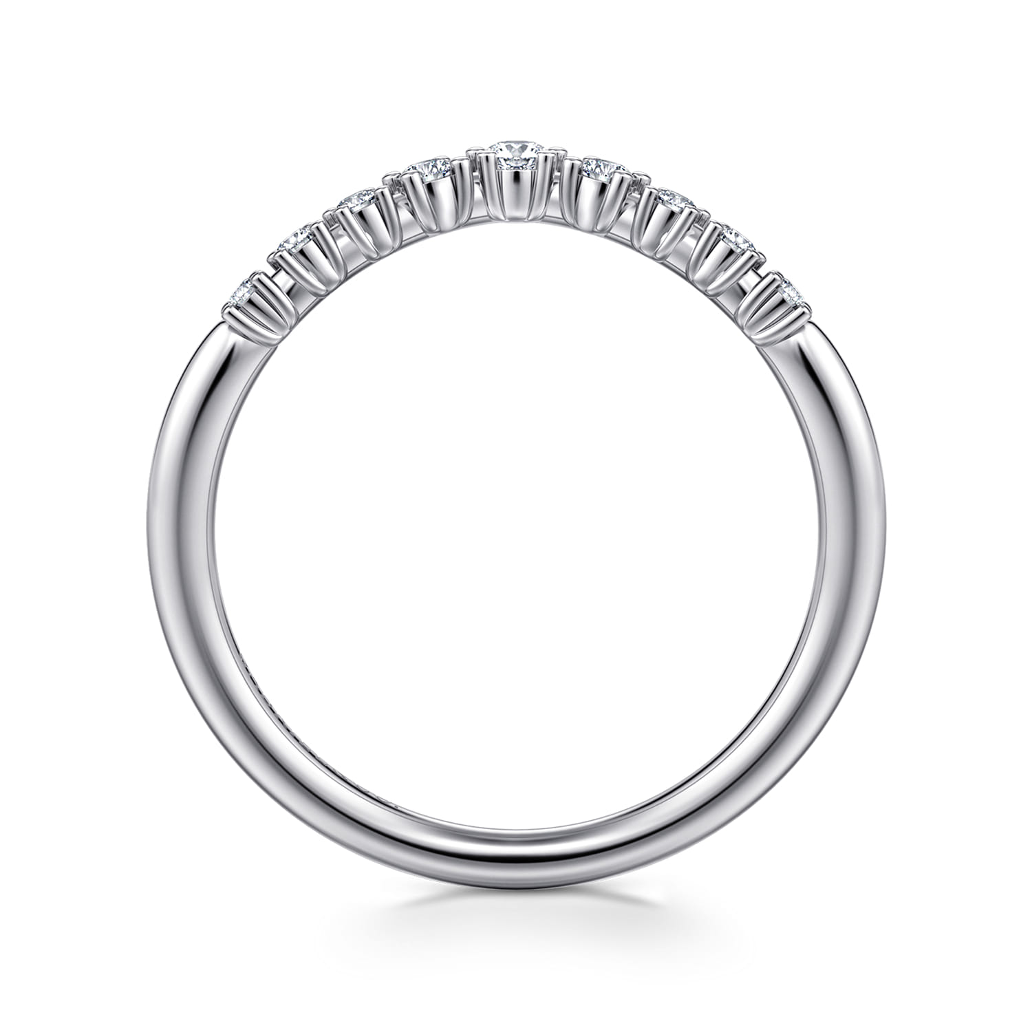 14K White Gold Diamond Matching Wedding Band - 0.15 ct - Shot 2