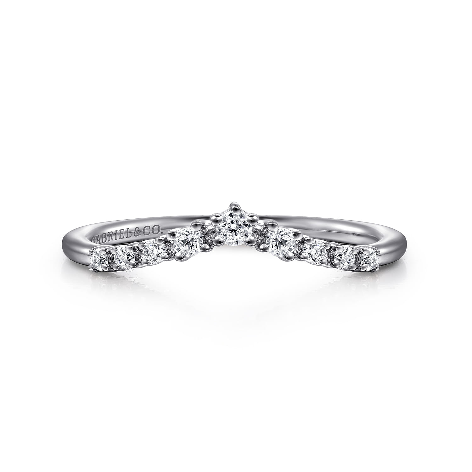 14K White Gold Diamond Matching Wedding Band - 0.15 ct - Shot 1