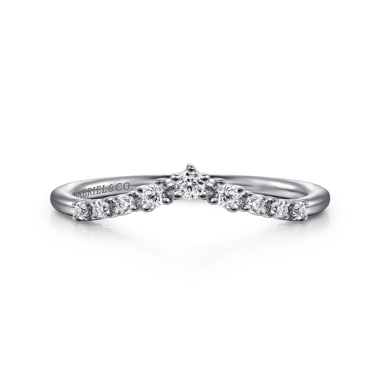 14K White Gold Diamond Matching Wedding Band - 0.15 ct - Shot 1