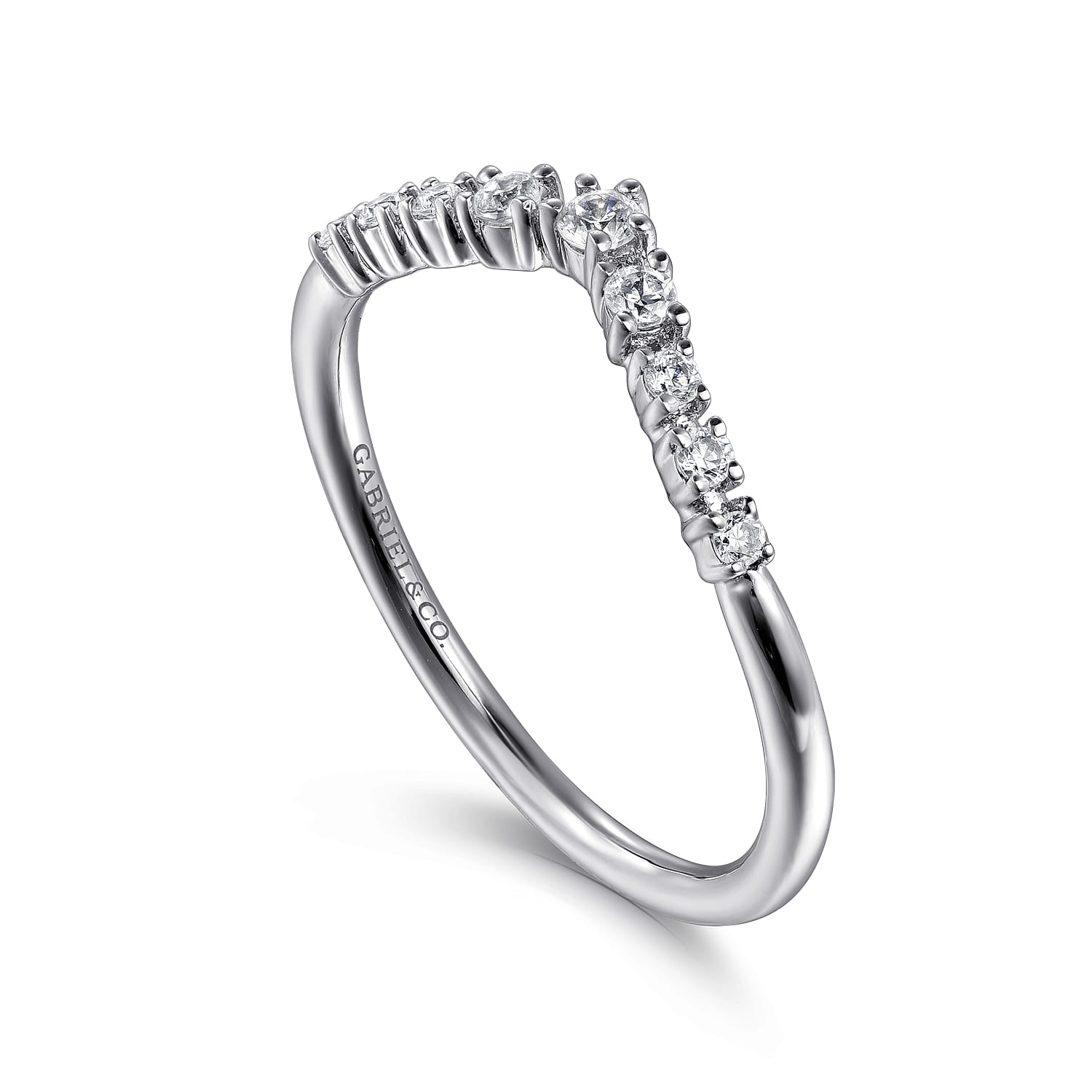 14K White Gold Diamond Matching Wedding Band - 0.15 ct - Shot 3