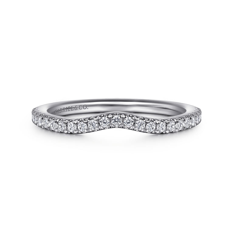 14K White Gold Diamond Matching Wedding Band - 0.22 ct - Shot 1