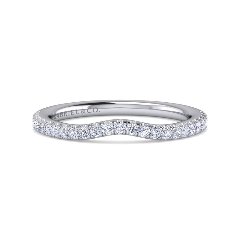 14K White Gold Diamond Matching Wedding Band - 0.22 ct - Shot 1