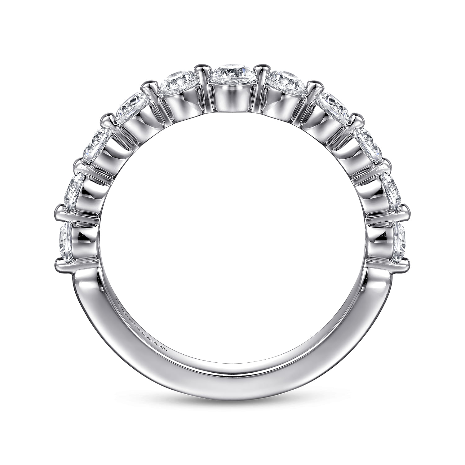 14K White Gold Diamond Matching Wedding Band - 0.8 ct - Shot 2