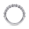 14K White Gold Diamond Matching Wedding Band - 0.8 ct