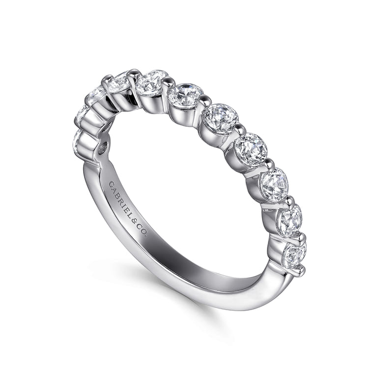 14K White Gold Diamond Matching Wedding Band - 0.8 ct - Shot 3