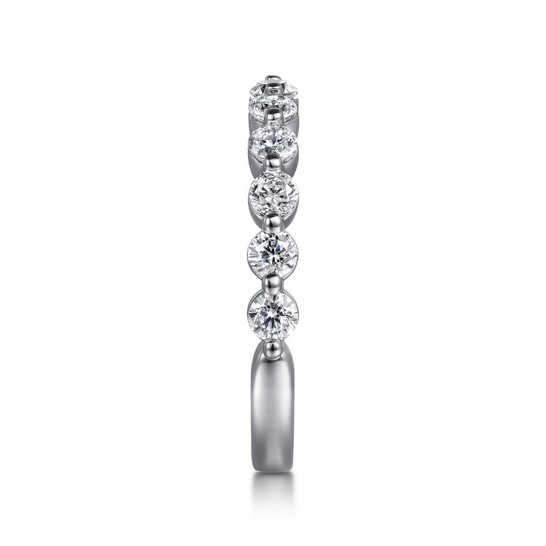 14K White Gold Diamond Matching Wedding Band - 0.8 ct - Shot 4