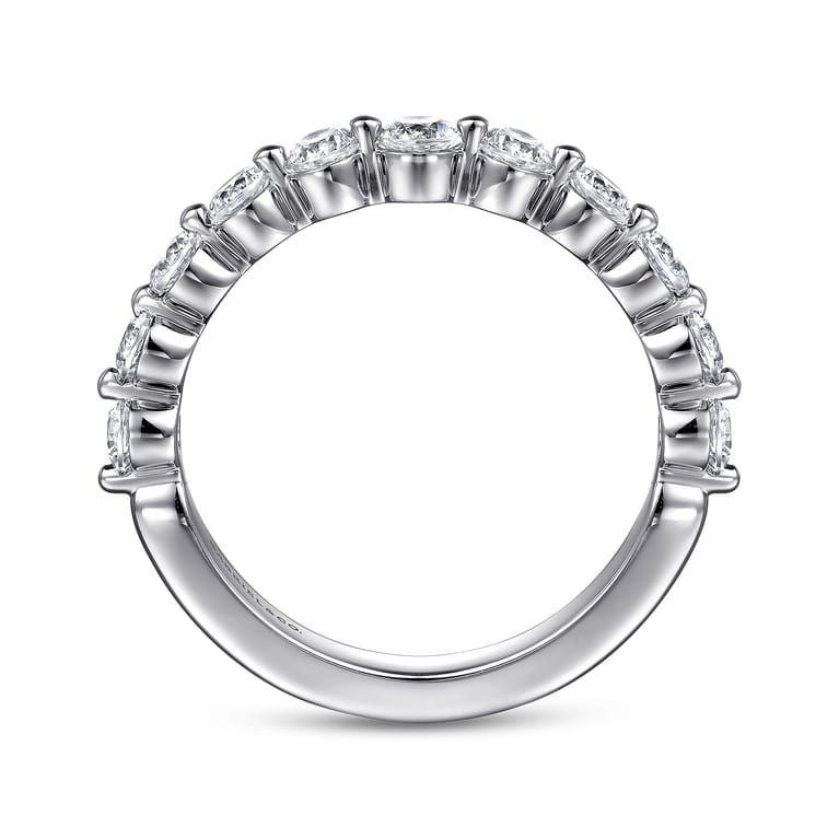14K White Gold Diamond Matching Wedding Band - 0.8 ct - Shot 2