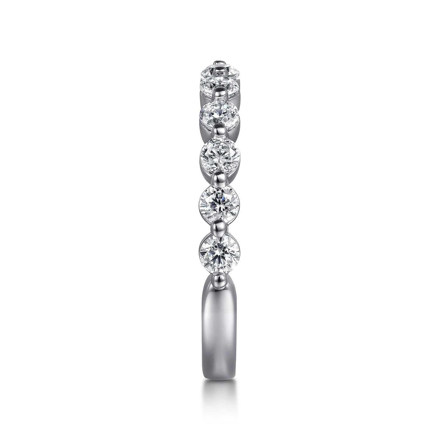 14K White Gold Diamond Matching Wedding Band - 0.8 ct - Shot 4