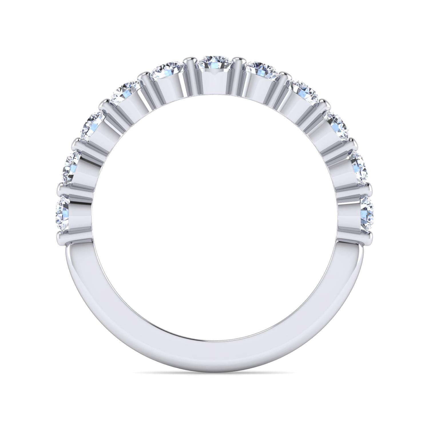14K White Gold Diamond Matching Wedding Band - 0.8 ct - Shot 2