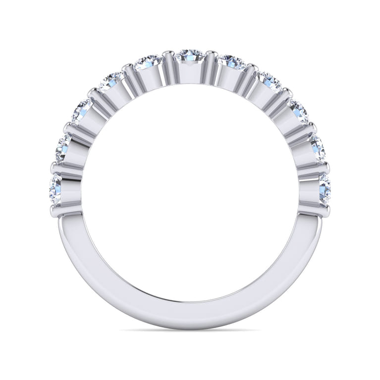 14K White Gold Diamond Matching Wedding Band - 0.8 ct - Shot 2