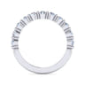 14K White Gold Diamond Matching Wedding Band - 0.8 ct