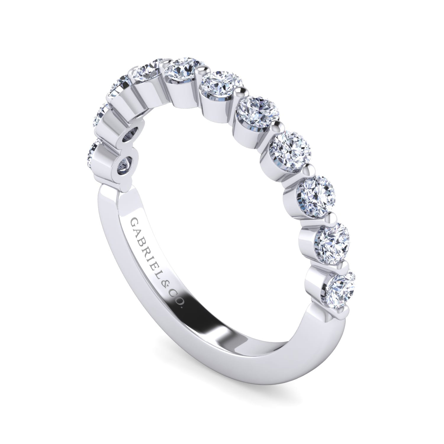 14K White Gold Diamond Matching Wedding Band - 0.8 ct - Shot 3