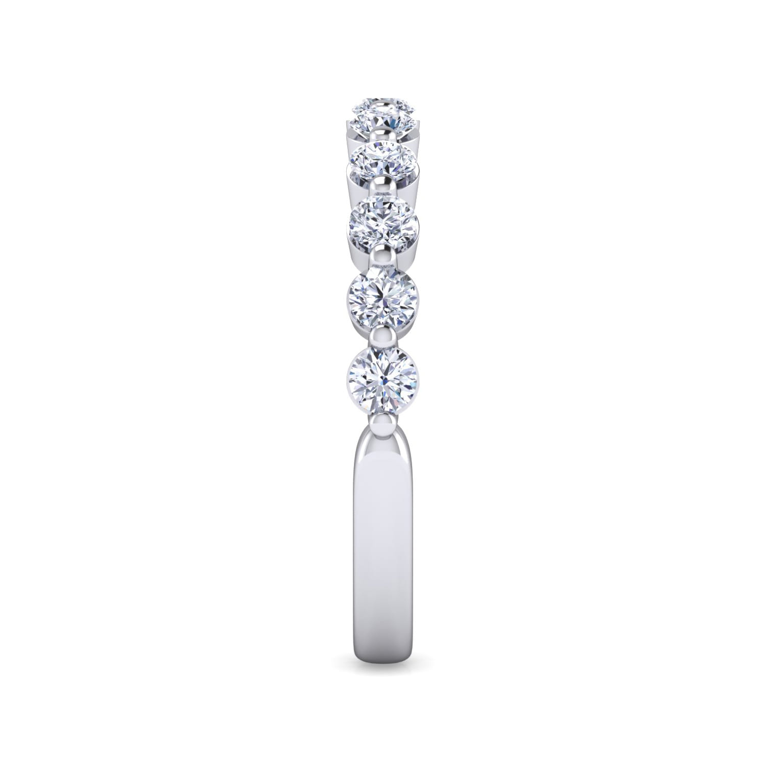 14K White Gold Diamond Matching Wedding Band - 0.8 ct - Shot 4