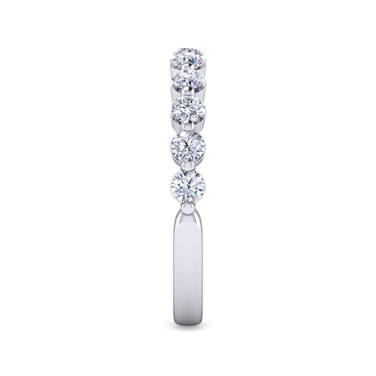 14K White Gold Diamond Matching Wedding Band - 0.8 ct - Shot 4