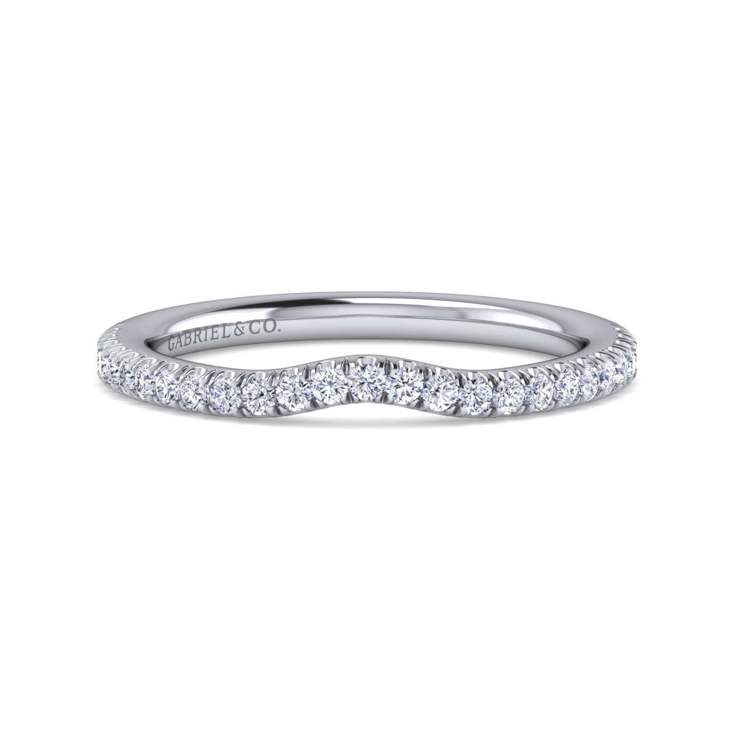 14K White Gold Diamond Matching Wedding Band - 0.21 ct - Shot 1