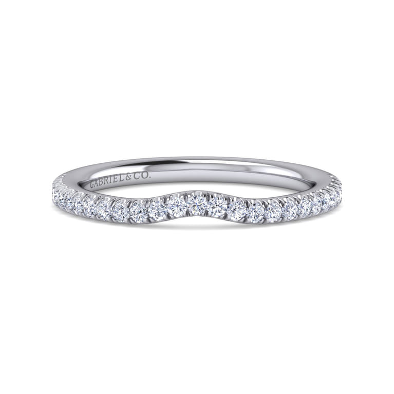 14K White Gold Diamond Matching Wedding Band - 0.21 ct - Shot 1