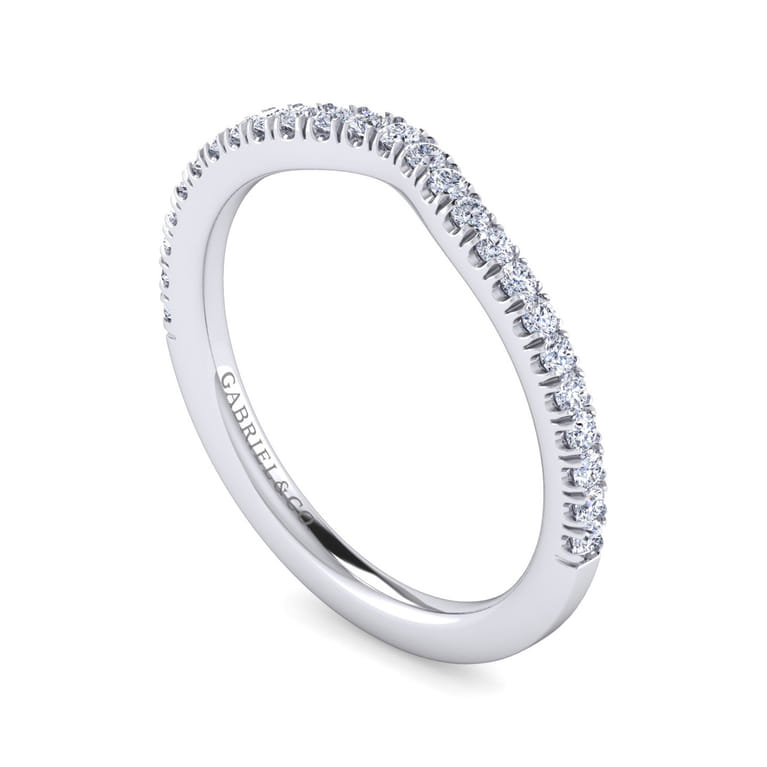14K White Gold Diamond Matching Wedding Band - 0.21 ct - Shot 3