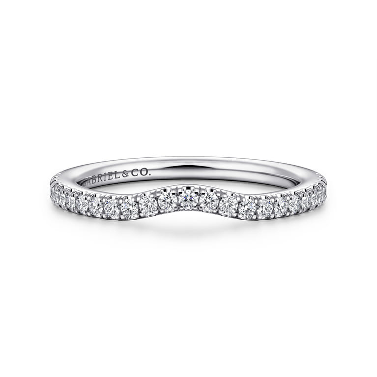 14K White Gold Diamond Matching Wedding Band - 0.21 ct - Shot 1