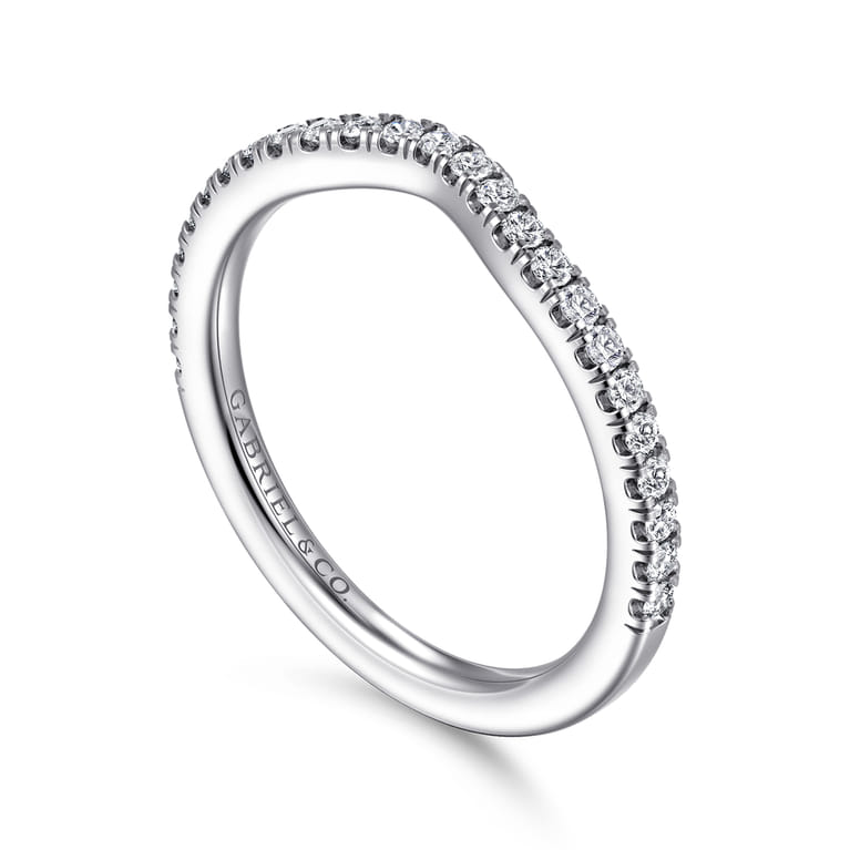 14K White Gold Diamond Matching Wedding Band - 0.21 ct - Shot 3