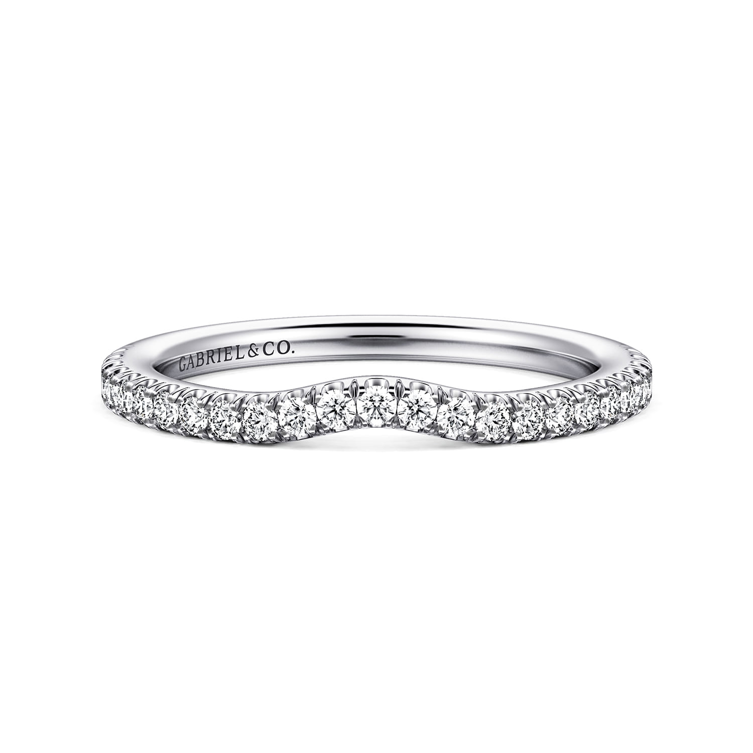 14K White Gold Diamond Matching Wedding Band - 0.21 ct - Shot 1