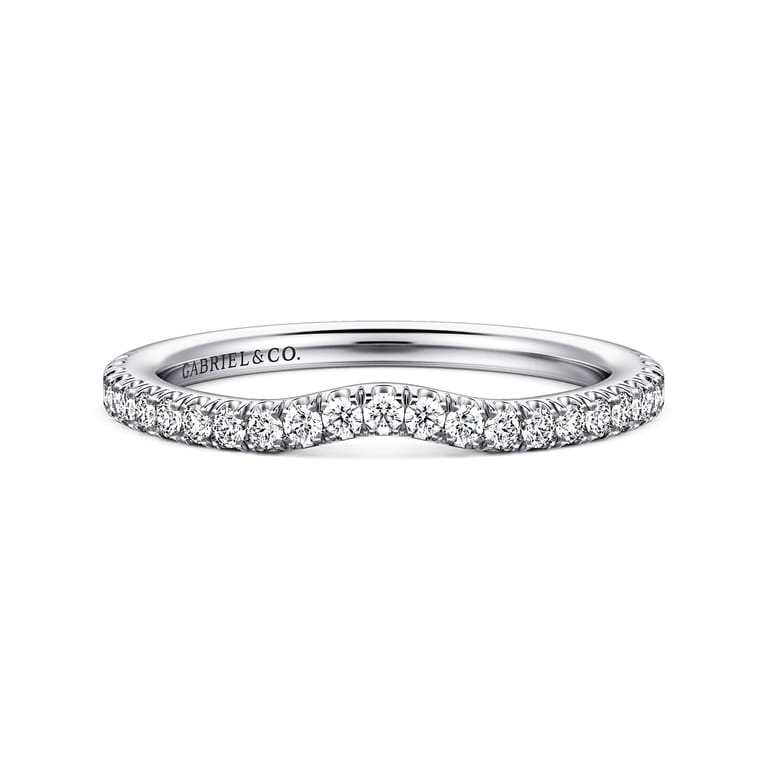 14K White Gold Diamond Matching Wedding Band - 0.21 ct - Shot 1