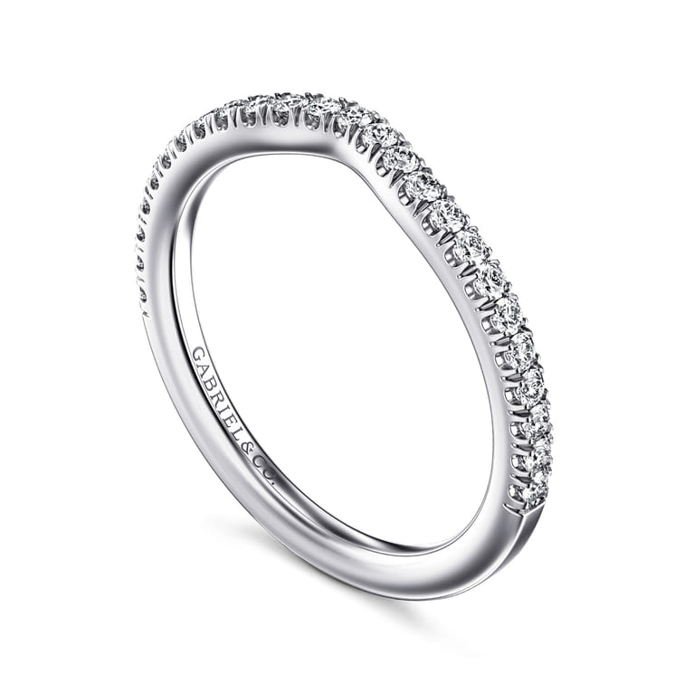 14K White Gold Diamond Matching Wedding Band - 0.21 ct - Shot 3