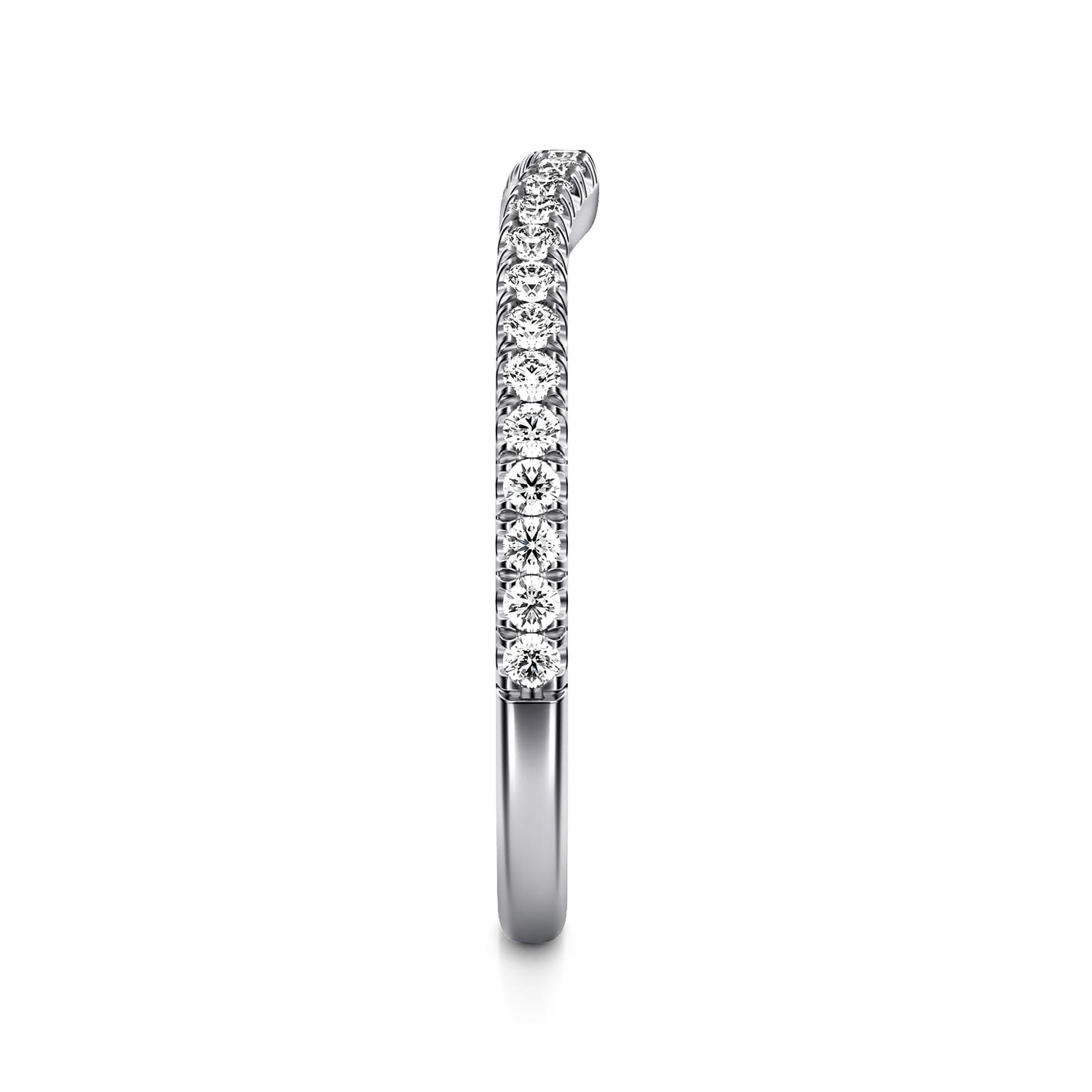 14K White Gold Diamond Matching Wedding Band - 0.21 ct - Shot 4